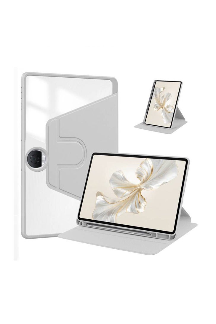 Case for  Honor Pad 9 12.1 Inch,Tablet Protective Case  , Acrylic 360 ° Rotating Design, Automatic Wake-up/sleep, Soft Leather,Grey - Image 1