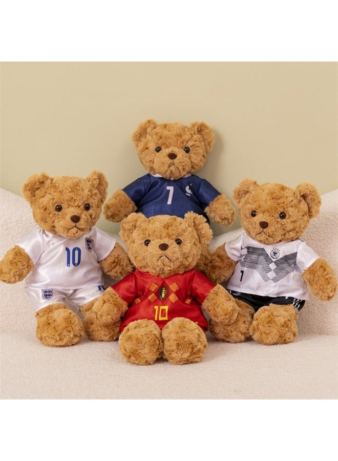 Creative Champions League Premier League Jersey Bear Doll Cute Football Bear Ronaldo Plush Toy Doll Gift For Men-Color:Azar-Height:25cm