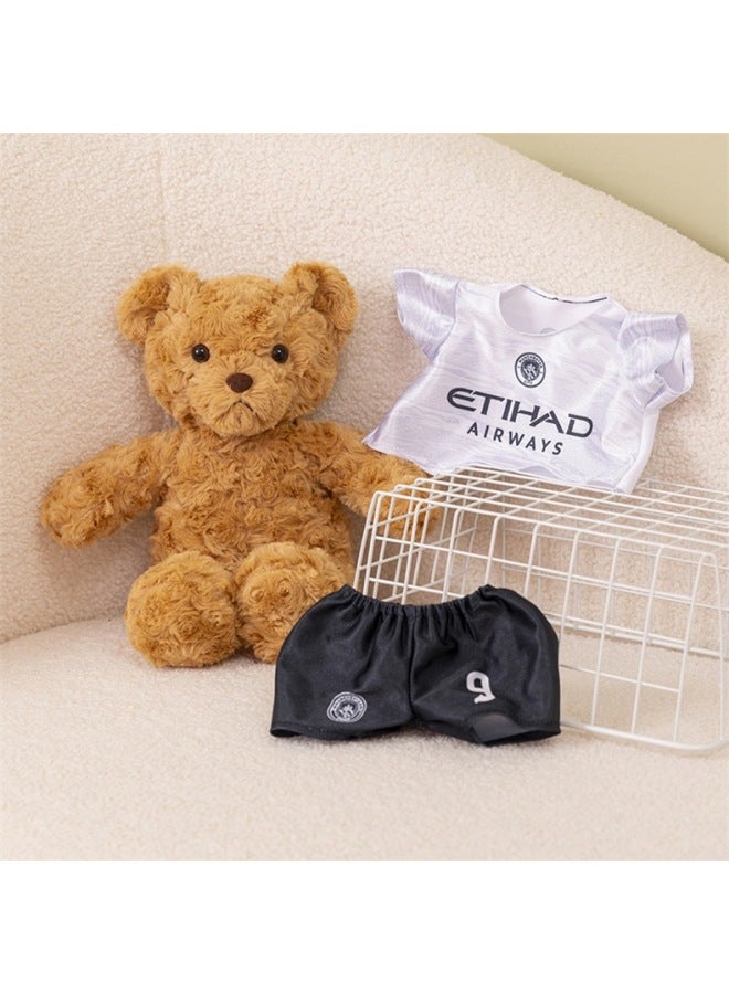 Creative Champions League Premier League Jersey Bear Doll Cute Football Bear Ronaldo Plush Toy Doll Gift For Men-Color:Azar-Height:25cm