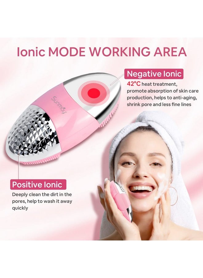 SUNMAY - Facial Cleansing Brush 4In1 Silicone Face Scrubber With Ionic Mode For Deep Cleaning & Vibrating Massage Gsensor Face Scrubber For All Skin Types Face Exfoliator Brush Ipx5 Waterproof - Image 1