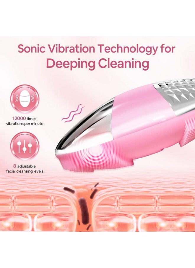 SUNMAY - Facial Cleansing Brush 4In1 Silicone Face Scrubber With Ionic Mode For Deep Cleaning & Vibrating Massage Gsensor Face Scrubber For All Skin Types Face Exfoliator Brush Ipx5 Waterproof - Image 1