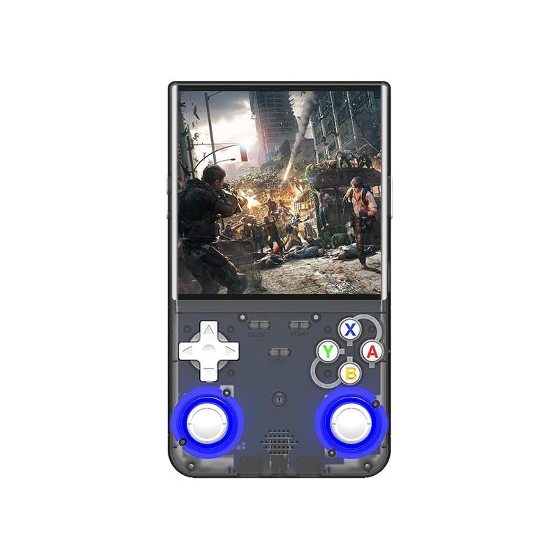 Playtastic R36 Ultra Retro Handheld Game Console,with 64G Built-in 20000+ Games,3000mAh Rechargeable,Support 20+ Simulators,Linux System,4.0 Inch IPS Screen Portable Pocket Arcade(Transparent Black) - Image 1