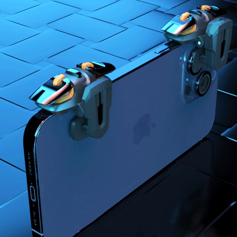 Mobile Phone Game Controller: 4-Finger Linkage Design, Lightning-Fast Response, Scratch-Free Clip-On System - Metal & ABS Construction Mobile Triggers for FPS Games, iOS & Android Phones Up To 5/8 Inc - Image 4