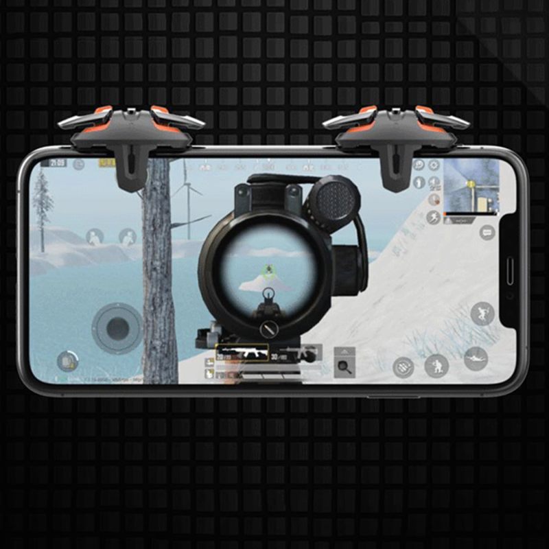 Mobile Phone Game Controller: 4-Finger Linkage Design, Lightning-Fast Response, Scratch-Free Clip-On System - Metal & ABS Construction Mobile Triggers for FPS Games, iOS & Android Phones Up To 5/8 Inc - Image 3