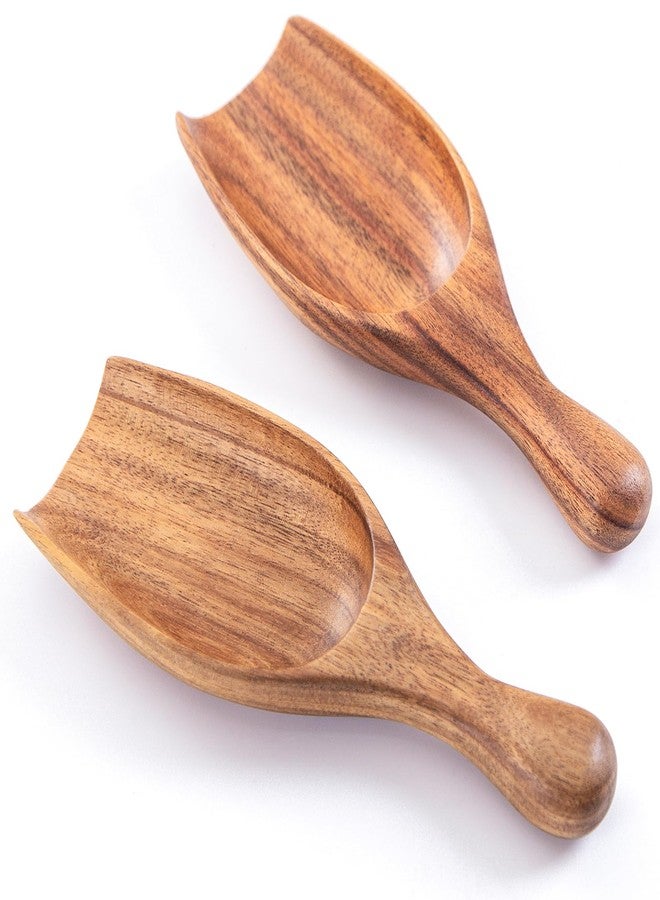 GinSent Wood Coffee Scoop-2 Pieces Large Measuring Spoons for Ground Coffee,Tea,Sugar,Seasoning-Multipurpose Wooden Scoop for Jars,Canisters,Bath Salts,Laundry Detergent(Acacia Wood) - Image 1