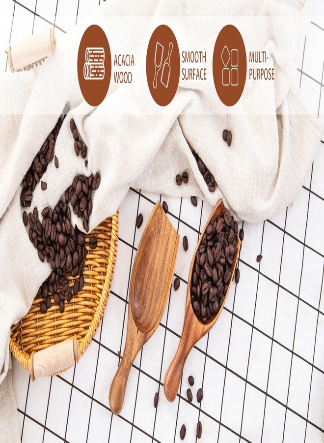 GinSent Wood Coffee Scoop-2 Pieces Large Measuring Spoons for Ground Coffee,Tea,Sugar,Seasoning-Multipurpose Wooden Scoop for Jars,Canisters,Bath Salts,Laundry Detergent(Acacia Wood) - Image 3