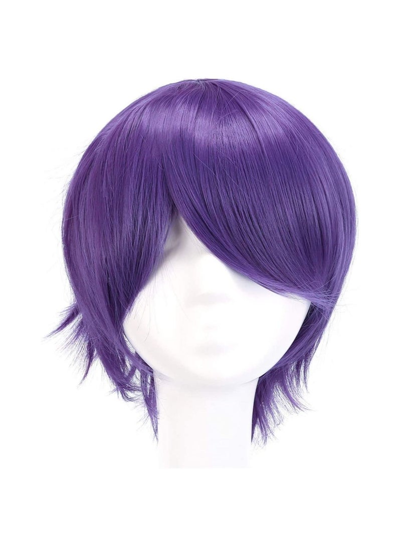 إستيل شعر مستعار تأثيري قصير مستقيم للرجال شعر مستعار بنفسجي - Image 1