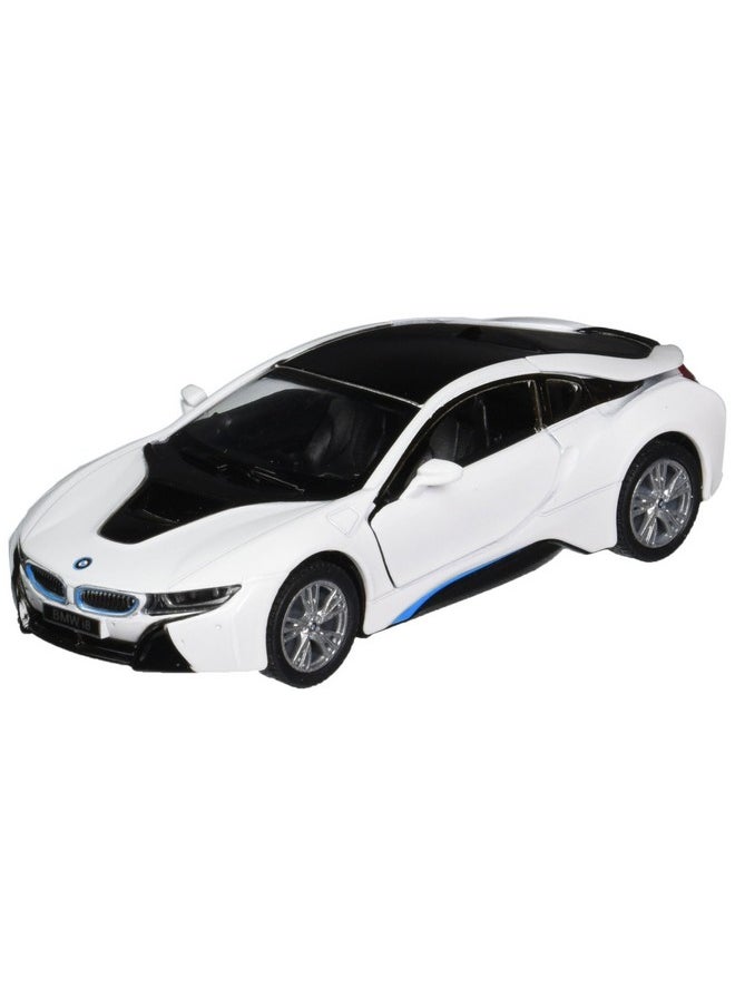 Kinsmart Bmw I8 White 5" 1:36 Scale Die Cast Metal Model Toy Car W/Pullback Action  - Image 1