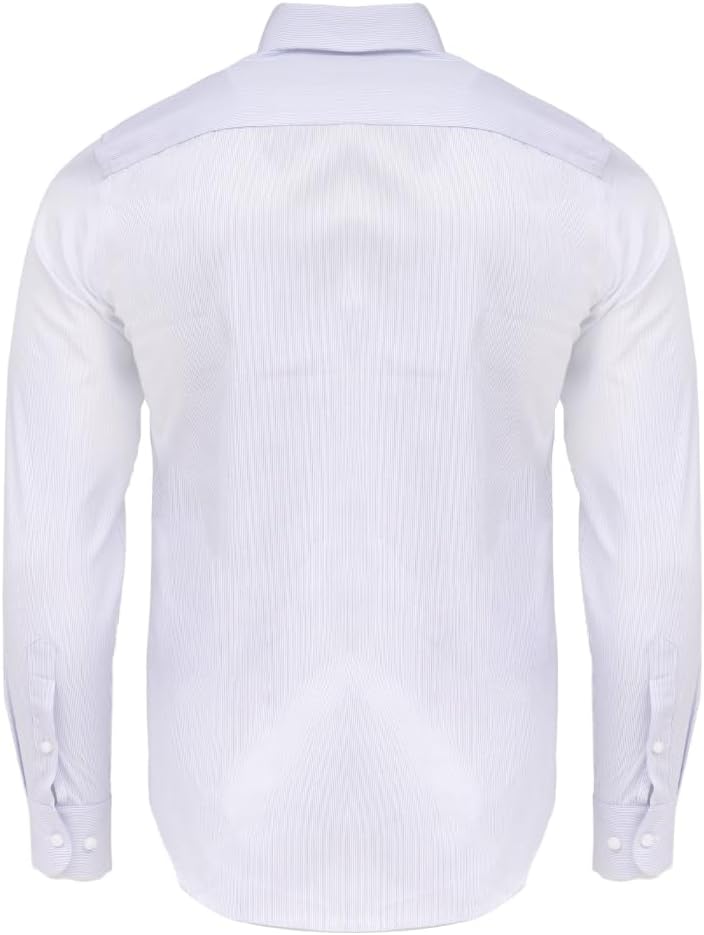 Cedro Men's Regular Fit Cotton Shirt with Blue Stripes - Image 2