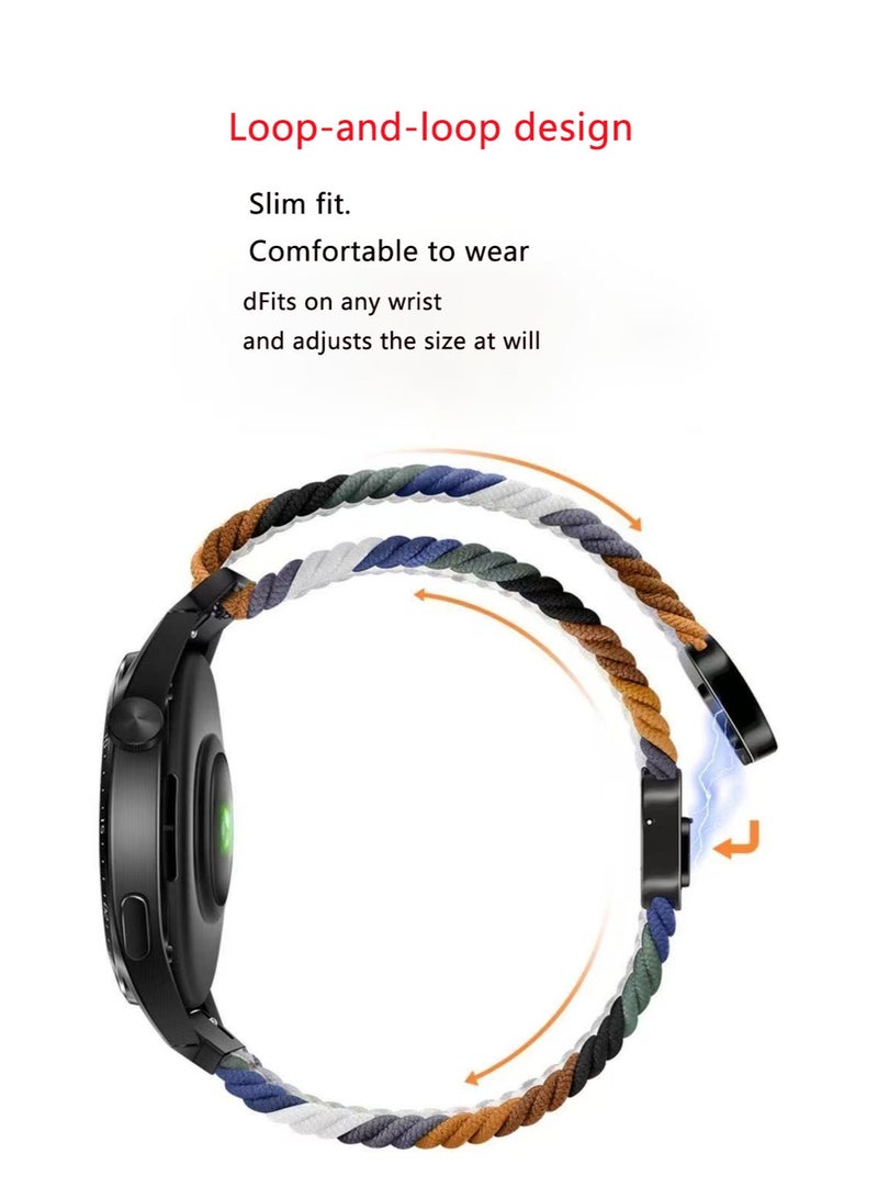 DKNG The 22mm magnetic nylon strap is compatible with Huawei Watch GT5, Huawei Watch GT5pro/GT4/GT3/GT2/GT3pro/GT2pro GT2pro ECG/GT2e, watch4/3/watch2pro/Watch Buds/GTRunner, Honor magic2/magic/dream/GS pro, /4pro, Samsung Watch 7/6 Watch Sport Adjustable Interchangeable Straps, Women, Men  Camouflage - Image 3