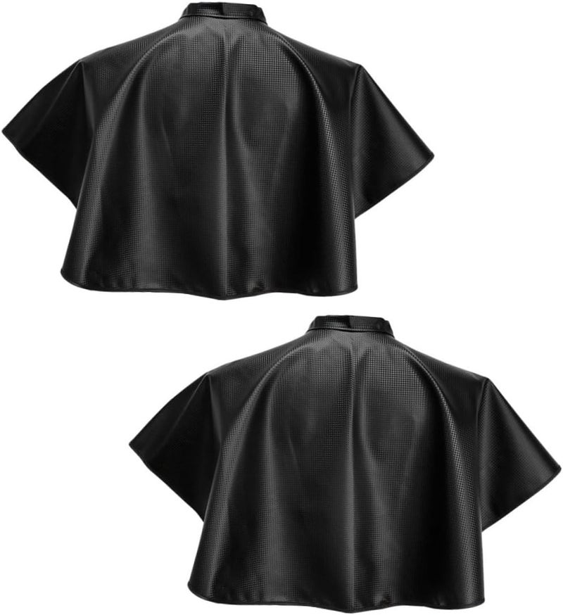 Hair Dyeing Capes 2pcs Black Waterproof Salon Barber Hair Stylist Aprons Adult Shampoo Cutting Gown for Professional Hairdressers - Image 1