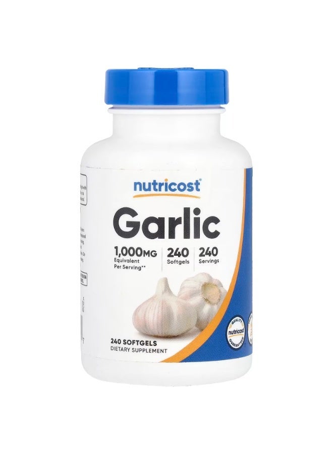 Nutricost, Garlic , 1,000 mg , 240 Softgels - Image 1
