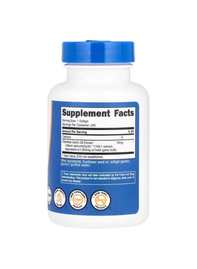 Nutricost, Garlic , 1,000 mg , 240 Softgels - Image 2