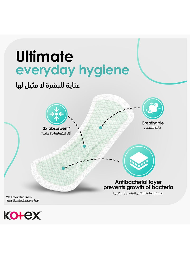 Kotex Antibacterial Panty Liners, 99% Protection from Bacteria Growth, Long Size, 20 Daily Panty Liners - view 5