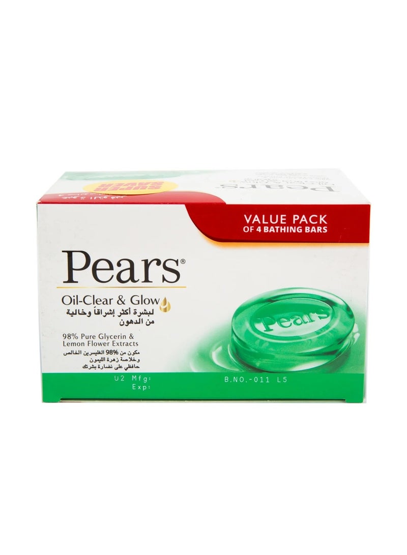 بيرز صابون زيت شفاف ومتوهج 125 جرام عبوة من 4 قطع - Image 1