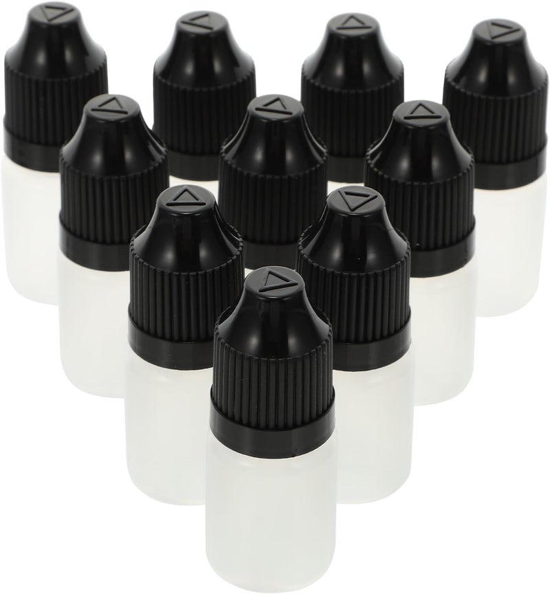 20pcs 5ml Refillable Squeezable Eye Drop Bottles with Black Caps, Empty Plastic Dropper Containers for Travel and Liquid Storage - Image 1