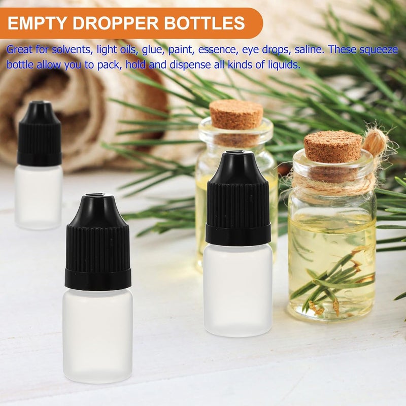 20pcs 5ml Refillable Squeezable Eye Drop Bottles with Black Caps, Empty Plastic Dropper Containers for Travel and Liquid Storage - Image 4