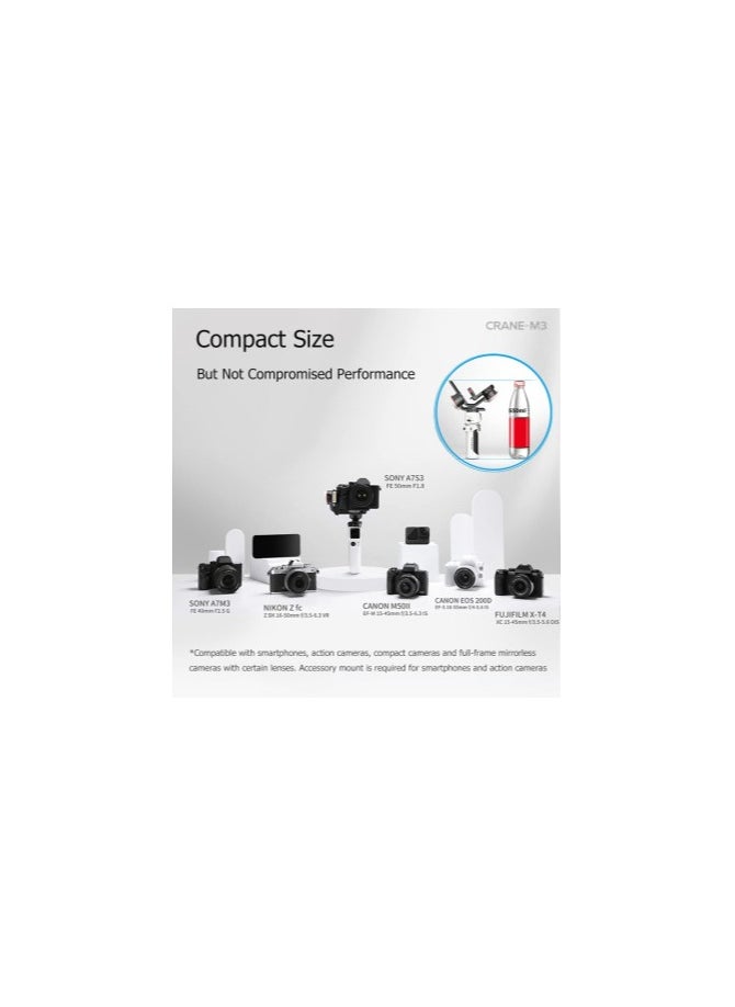 Zhiyun Zhiyun Crane M3 Combo Handheld 3-Axis Stabilizer, Gimbal Stabilizer for Mirrorless Camera, Gopro  - Image 3