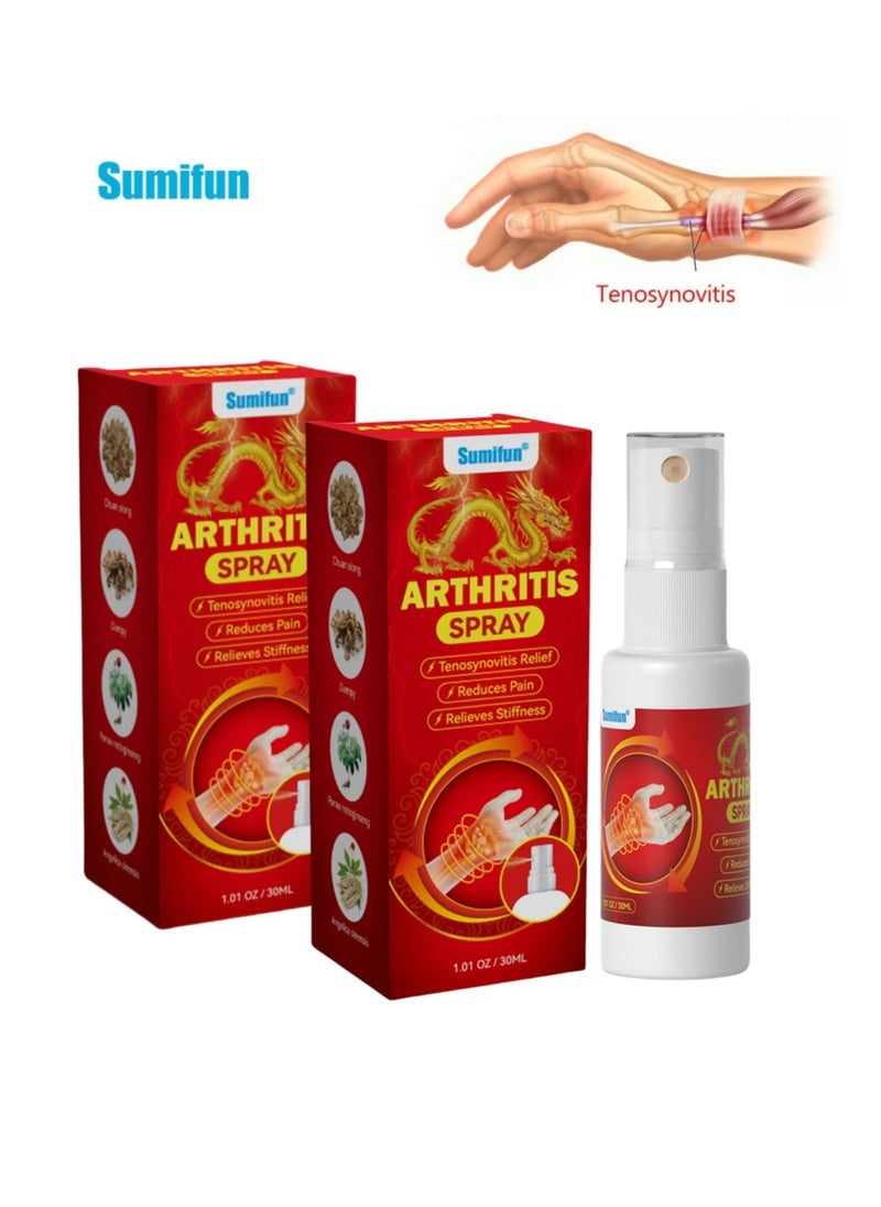 Sumifun 2-PACKS Tenosynovitis Spray, Thumb and Wrist Care Spray, Wrist and Finger Joint Pain Relief, Natural Plant Extract 30ml*2 - Image 1