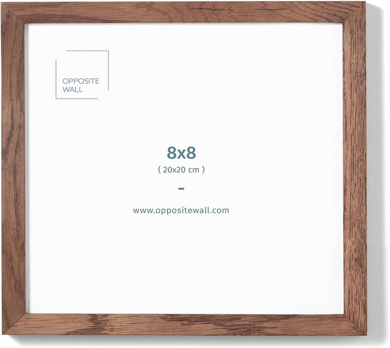 Opposite Wall - 8x8 in - Dark Solid Oak Wood Picture Frame - Lightweight, Versatile & Shatterproof - Wall Hanging Poster or Photo Frame - Wall Decor for Office, Gallery & Home - Image 1