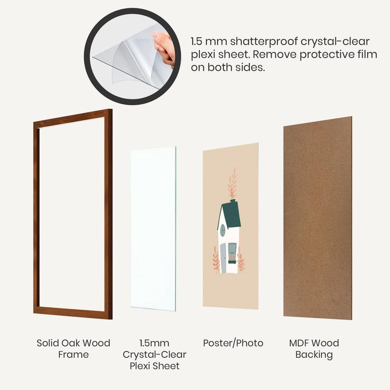 Opposite Wall - 8x8 in - Dark Solid Oak Wood Picture Frame - Lightweight, Versatile & Shatterproof - Wall Hanging Poster or Photo Frame - Wall Decor for Office, Gallery & Home - Image 4