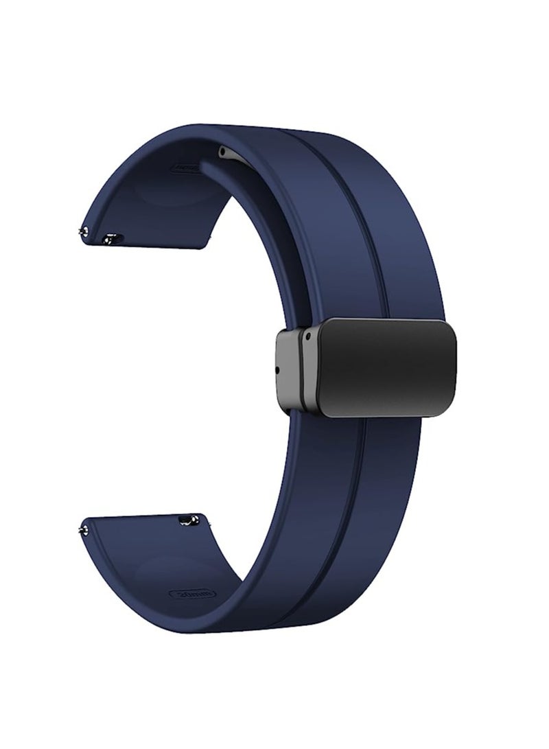 22mm Magnetic Buckle Silicone Watch Band Compatible with 22 mm Strap for Compatible with Xiaomi Redmi Watch 5 Active/Redmi Watch 5 Lite, 22mm For - Smart Watch - - (Only Strap) BLUE - Image 1