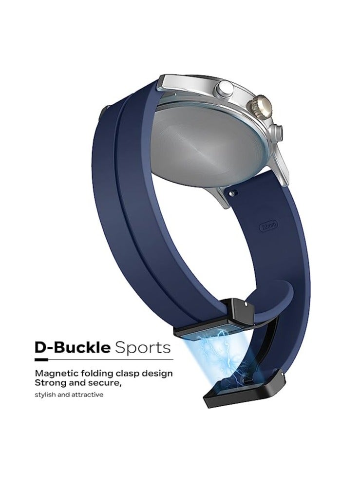 22mm Magnetic Buckle Silicone Watch Band Compatible with 22 mm Strap for Compatible with Xiaomi Redmi Watch 5 Active/Redmi Watch 5 Lite, 22mm For - Smart Watch - - (Only Strap) BLUE - Image 3