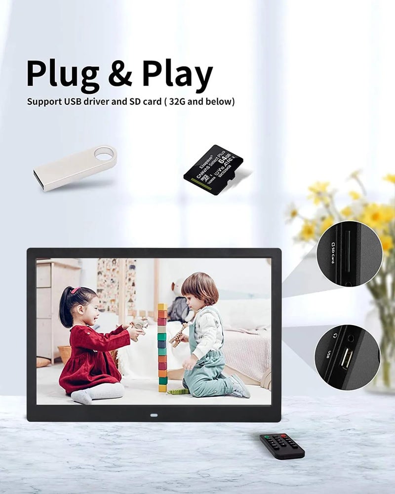 miracle digital 17 Inch Hi-def Digital Photo Frame,Reso 1280p*800p | Support SD Card,USB,Mini HDMI for Fast Transfer| Play Photos Slide Show,Video,Audio,Calendar | inBuilt 8GB Memory, 2GB RAM - Image 2