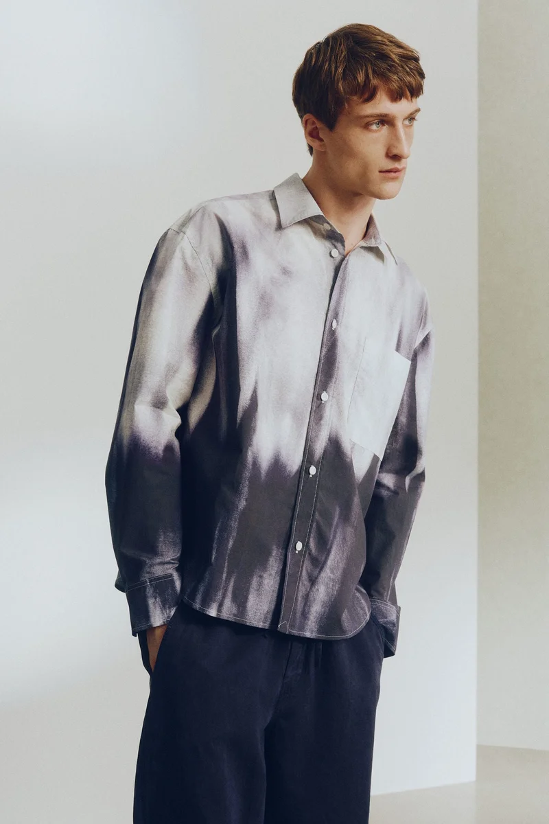 اتش اند ام قميص قطني بقصّة مريحة