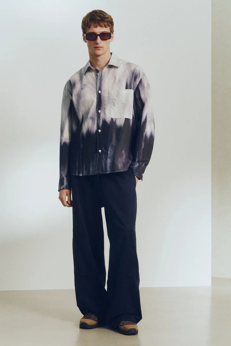 اتش اند ام قميص قطني بقصّة مريحة