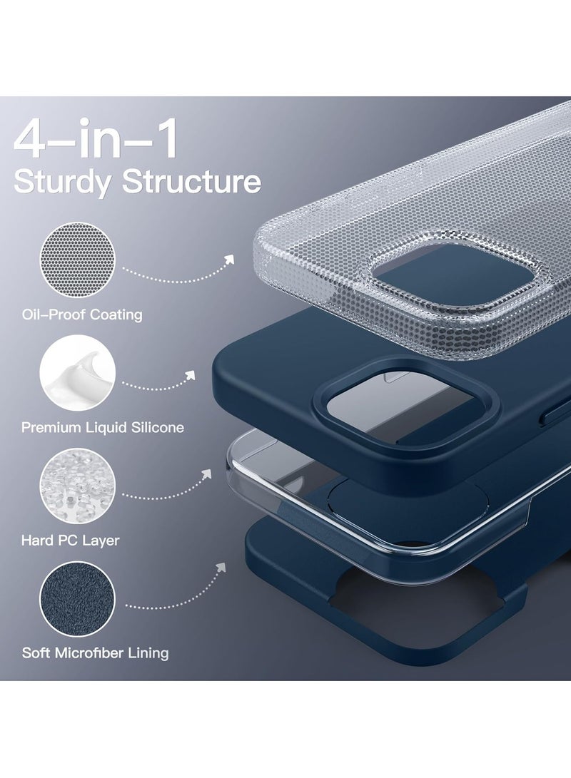 دوسالا جراب iPhone 13 Pro، جراب هاتف من السيليكون السائل لهاتف iPhone 13 Pro مقاس 6.1 بوصة، غطاء واقٍ ناعم حريري ملون (أزرق) - Image 5