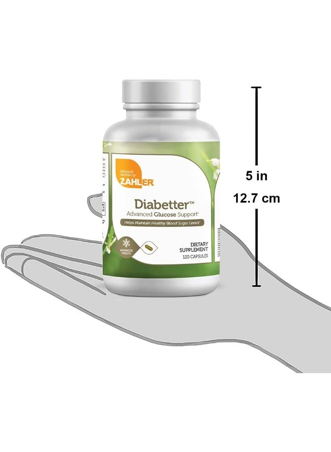 Zahler Zahler, Diabetter, Advanced Glucose Support Supplement, with Cinnamon, Helps Maintain Balanced Blood Sugar Levels Naturally, Certified Halal, 180 Capsules  - Image 4