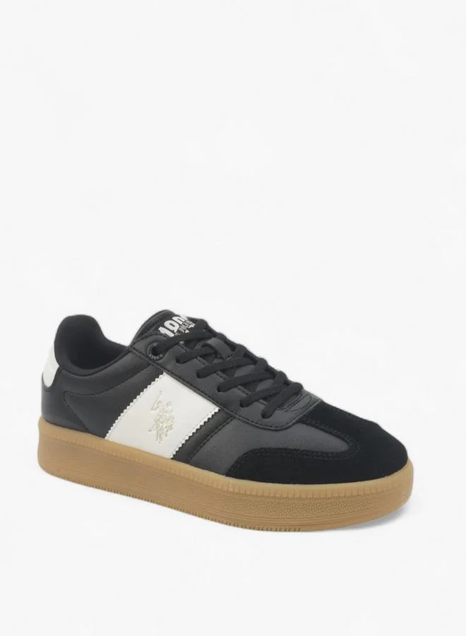 يو اس بولو اسن Women's Panelled Lace-Up Sneakers