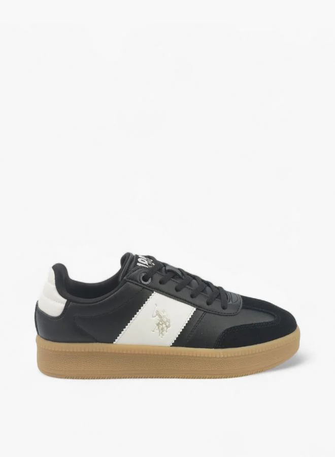 يو اس بولو اسن Women's Panelled Lace-Up Sneakers