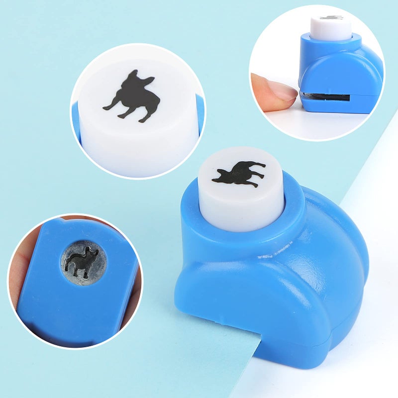 LoveInUSA Animals Hole Punch Set, 10PCS Hole Punch Shapes, Single Crafting Scrapbook Punches, Bird, Butterfly, Dog, Rabbit, Sheep, Great for Crafting & Fun Projects (Land Animal Designs) - Image 4