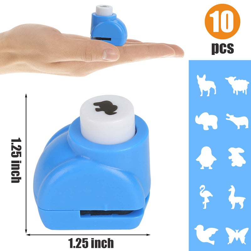 LoveInUSA Animals Hole Punch Set, 10PCS Hole Punch Shapes, Single Crafting Scrapbook Punches, Bird, Butterfly, Dog, Rabbit, Sheep, Great for Crafting & Fun Projects (Land Animal Designs) - Image 2