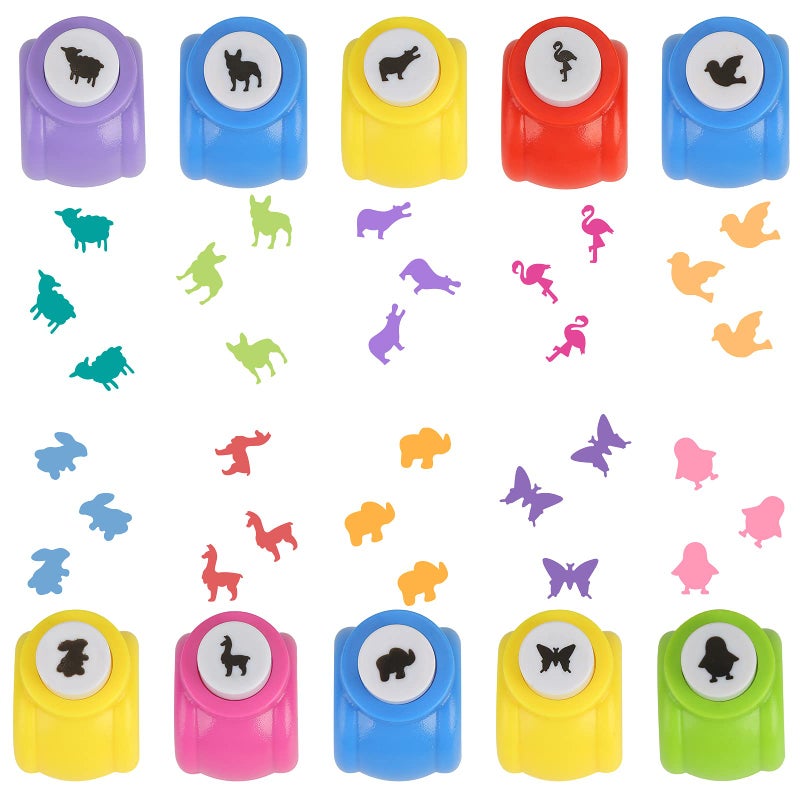 LoveInUSA Animals Hole Punch Set, 10PCS Hole Punch Shapes, Single Crafting Scrapbook Punches, Bird, Butterfly, Dog, Rabbit, Sheep, Great for Crafting & Fun Projects (Land Animal Designs) - Image 3