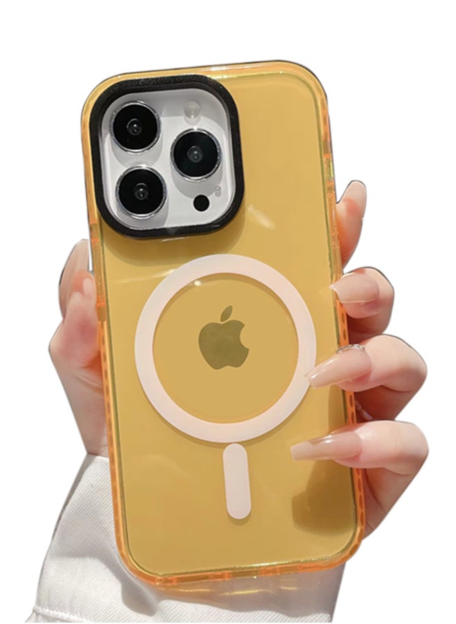 Generic - Colorful clear neon shockproof magnetic case for Apple iPhone 14 magnetic TPU Cover For iPhone 14 - Yellow - Image 1