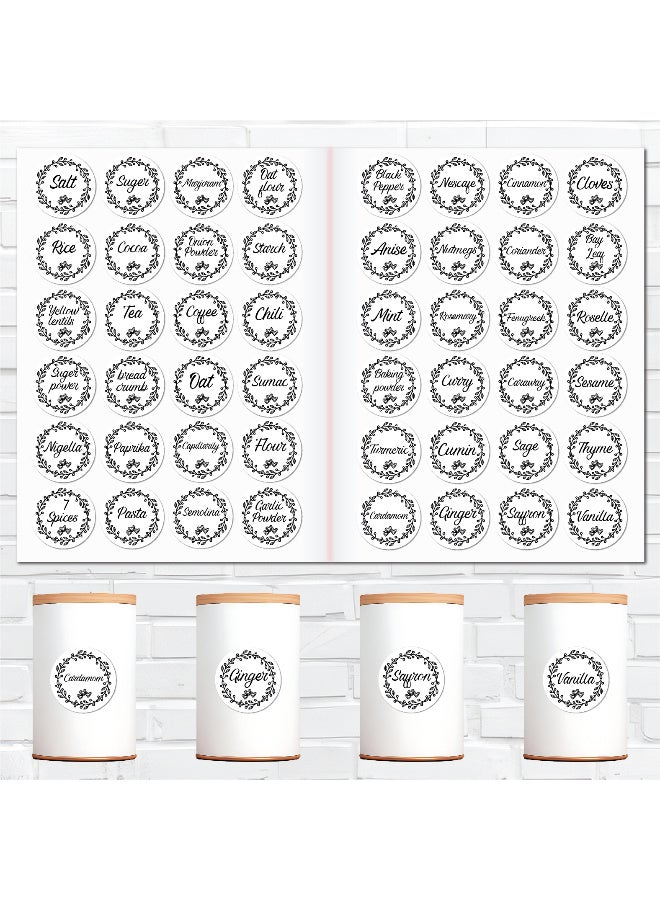 ملصقات توابل عدد 48 قطعة – ستيكر توابل مصنوعة من فينيل مقاوم للماء مع طبقة حماية، متينة ومنظمة للمطبخ لتحديد عبوات الأعشاب والتوابل، مقاومة للماء وطويلة الأمد - Image 2
