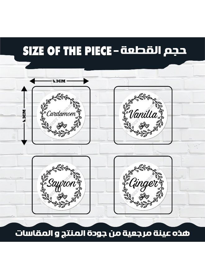 ملصقات توابل عدد 48 قطعة – ستيكر توابل مصنوعة من فينيل مقاوم للماء مع طبقة حماية، متينة ومنظمة للمطبخ لتحديد عبوات الأعشاب والتوابل، مقاومة للماء وطويلة الأمد - Image 4