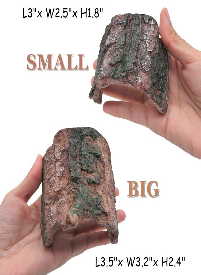 M2cbridge Resin Hollow Tree Trunk Betta Log Crab House Cave for Fish Shrimp Small Reptile Turtle Tarantula Spider Hermit Crab(2PCS (Small+Big)) - Image 2