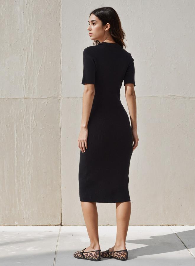 تواكستريمز فستان ميدي ضيق بياقة وأزرار - Image 3