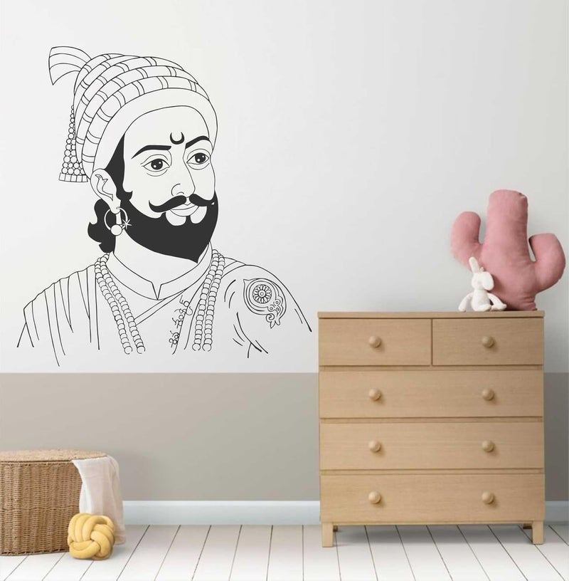 Wall Attraction Shivaji Wall Stickers Murals Size 55x58cm MD149_S - Image 1