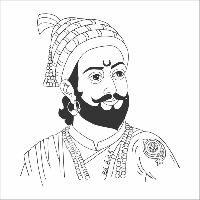 Wall Attraction Shivaji Wall Stickers Murals Size 55x58cm MD149_S - Image 3