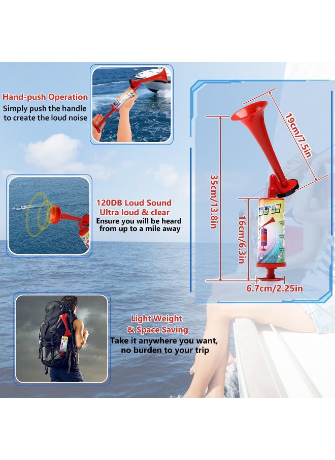 Generic Handheld Air Horn, Super Loud Noisemakers Bear Horn Self Defense Reusable Air Pump Horns Sports and Marine Signal Safety Alarm Horn for Boating, Sports Events, Graduation, Birthday Parties (RED)  - Image 2