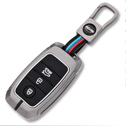 LivTee Premium Metal Key Cover for Kia Seltos, Carens, Sonet - 3 Button Smart Key(kia 3 Button up Smart) - Image 1