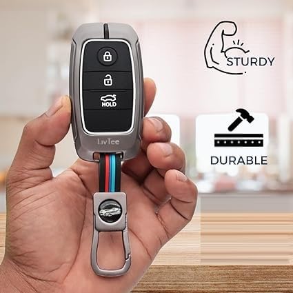 LivTee Premium Metal Key Cover for Kia Seltos, Carens, Sonet - 3 Button Smart Key(kia 3 Button up Smart) - Image 3