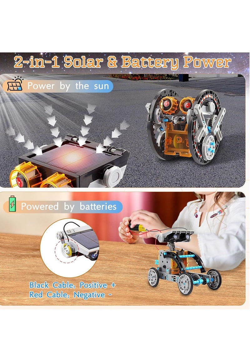 205 Pcs Solar Robot Kit, 29-in-1 STEM Robot Science Kit Toys for Kids Aged 8-16, Educational DIY Assembly Creation Set with Solar Powered Motorised Engine, Science - Image 5