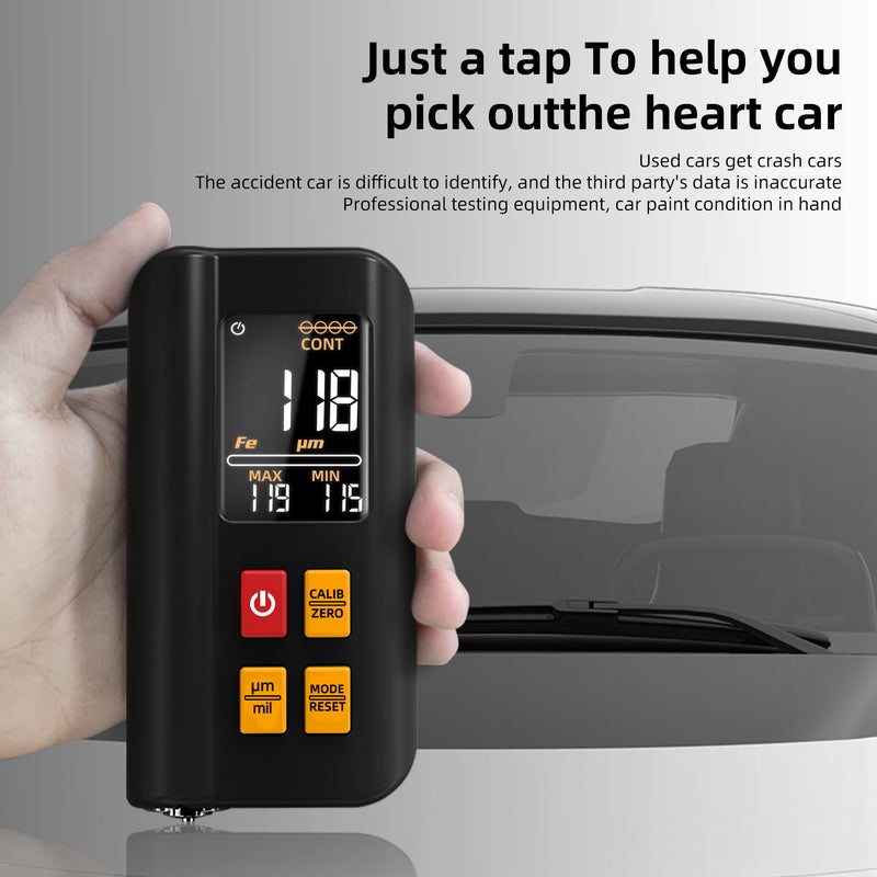 BSIDE T2X Paint Thickness Gauge Coating Thickness Gauge Colour Screen Rechargeable Paint Thickness Gauge Used Car Paint Thickness Tester Paint Depth Gauge Iron, Aluminium and Zinc Coating Thickness Gauge - Image 5