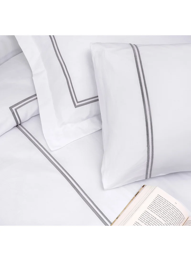 Meyn Collection Single Cotton Satin Pico Embroidered Gift Dowry Duvet Cover Set